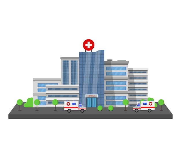 Premium Vector Hospital Building Clipart Isolated