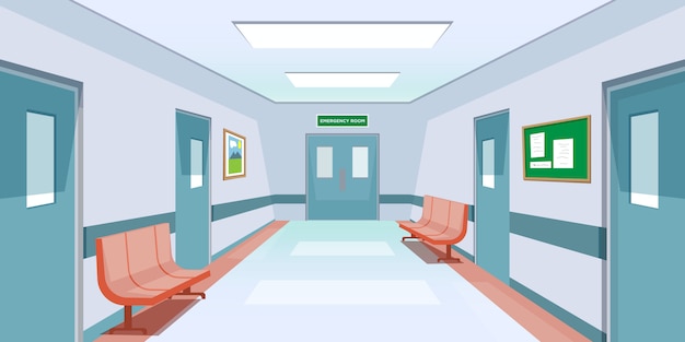 Premium Vector Hospital Hallway Room Illustration