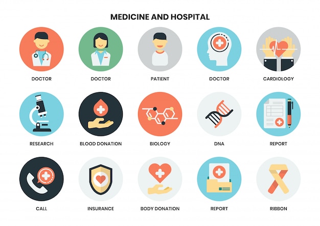 Premium Vector Hospital Icon Set