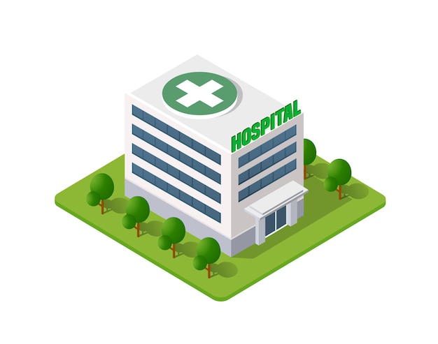 Download Premium Vector | Hospital isometric 3d building