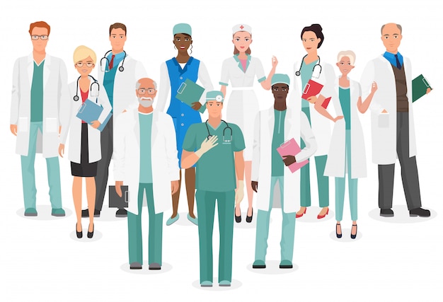 Premium Vector | Hospital medical staff team doctors