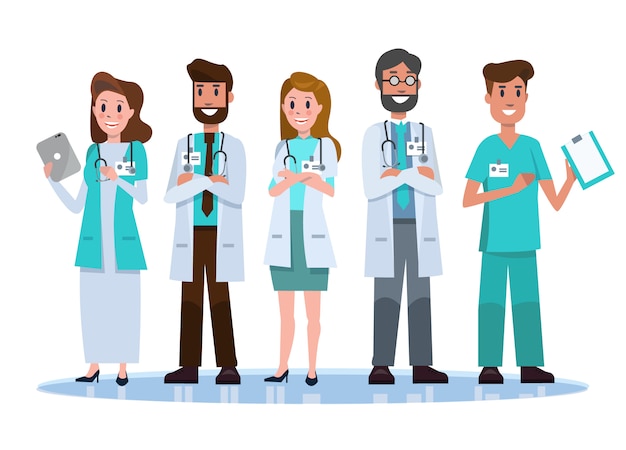 Premium Vector | Hospital medical staff team.