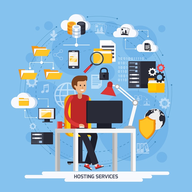 Download Hosting services concept Vector | Free Download