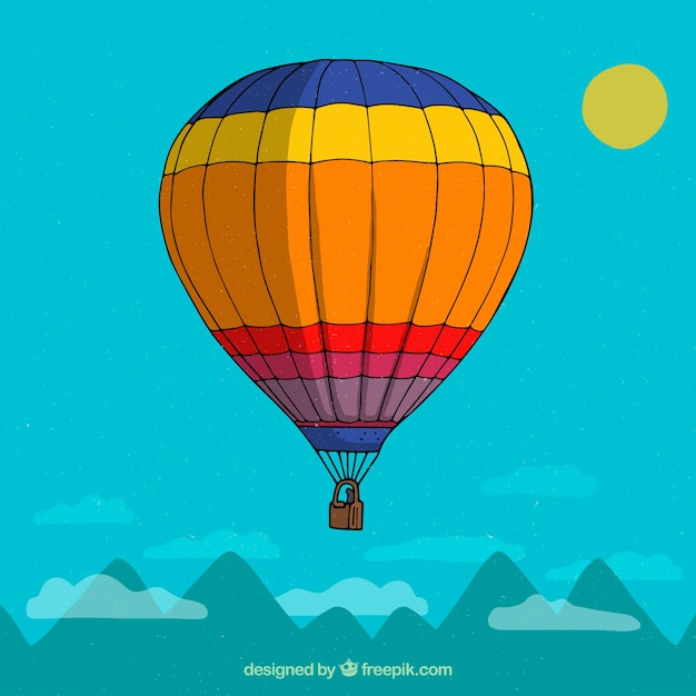 Hot air balloon background in the sky