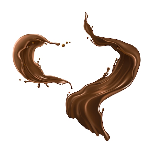 Hot chocolate splash realistic Vector | Free Download