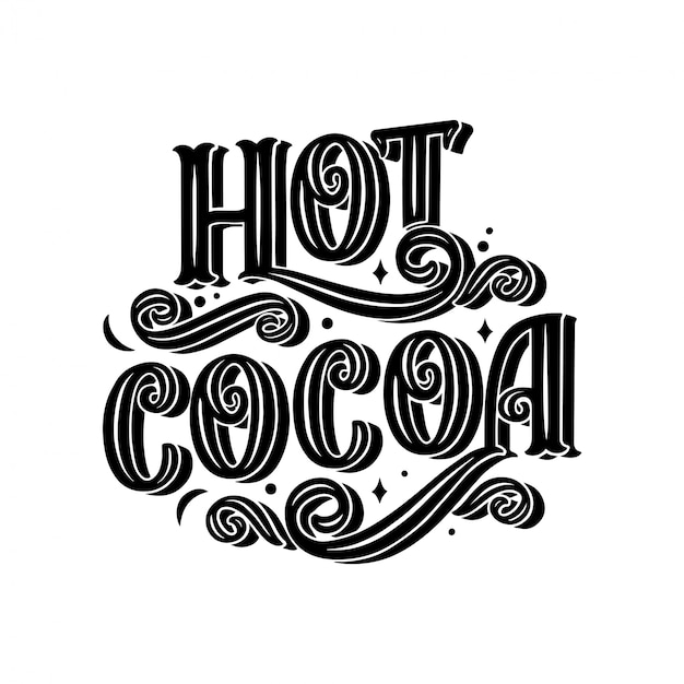 Premium Vector Hot Cocoa Hand Lettering Composition