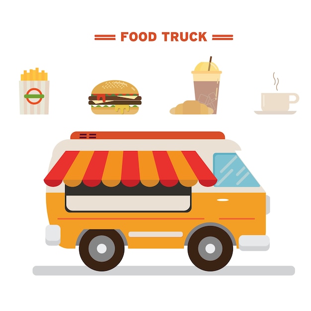 Hot dog food truck. | Premium Vector