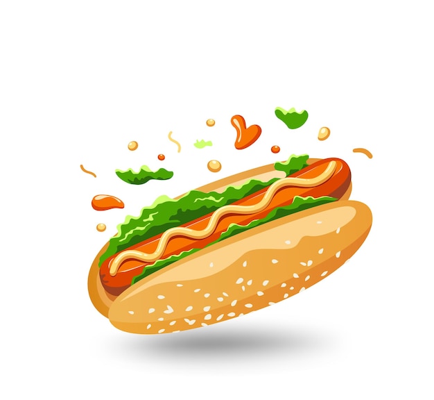 Premium Vector | Hot dog, isolated