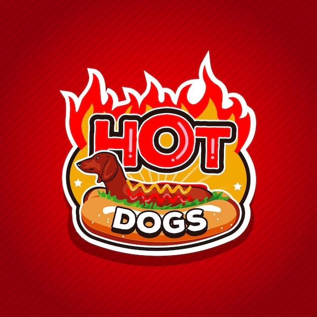 Premium Vector | Hot dogs logo design