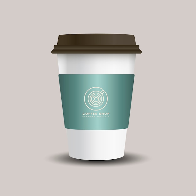 Download Free Vector Hot Drink Paper Cup With Mockup Sleeve Vector