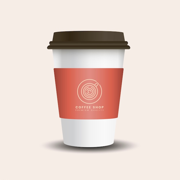 Download Hot drink paper cup with mockup sleeve vector Vector ...