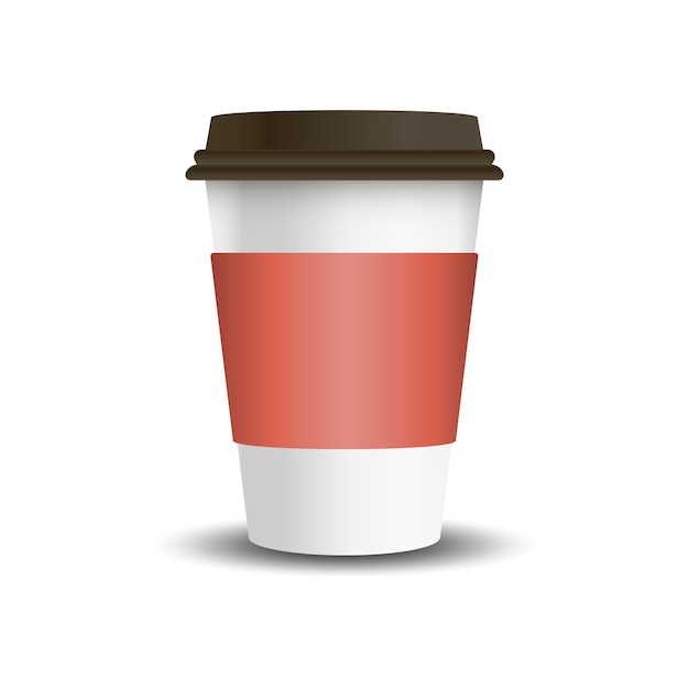 Download Hot drink paper cup with mockup sleeve vector | Free Vector