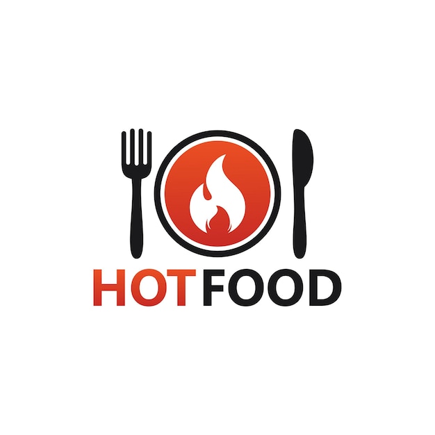 Premium Vector | Hot food logo template design vector, emblem, design ...