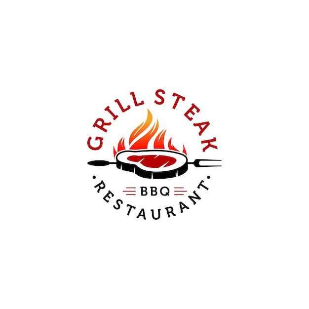 Hot grill logo templates Vector | Premium Download