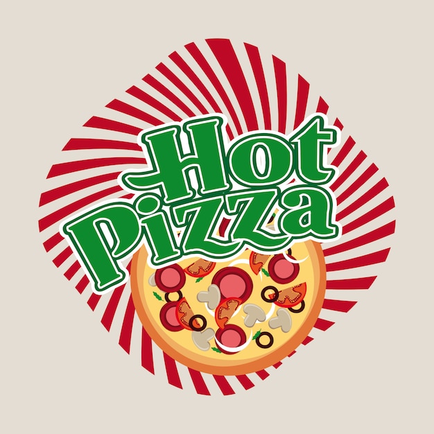 Premium Vector | Hot pizza over beige background vector illustration