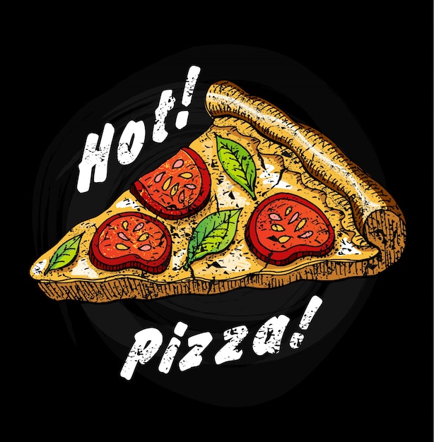 Hot pizza illustration
