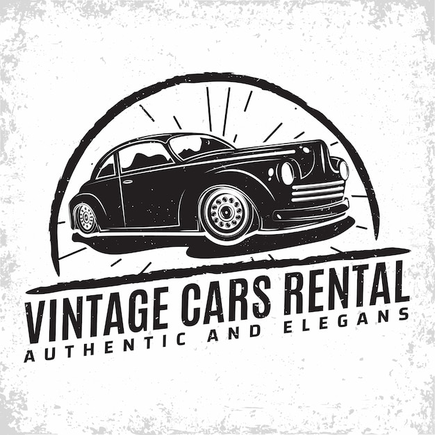 Premium Vector Hot Rod Garage Logo Design With An Emblem Of Muscle Car Repair