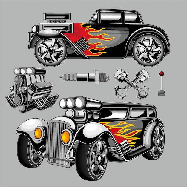 Premium Vector Hot Rod Vector Pack