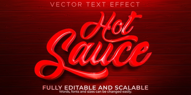 Free Vector | Hot Sauce Text Effect, Editable Chili And Pepper Text Style