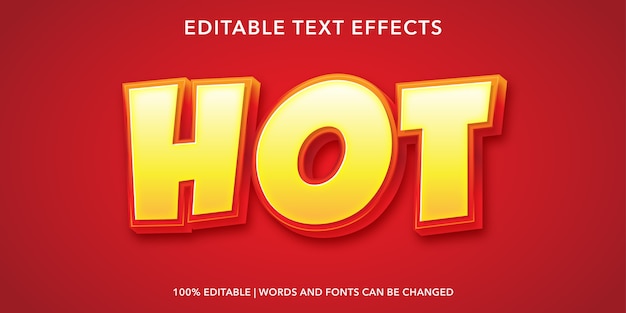 Premium Vector Hot Text Style Editable Text Effect