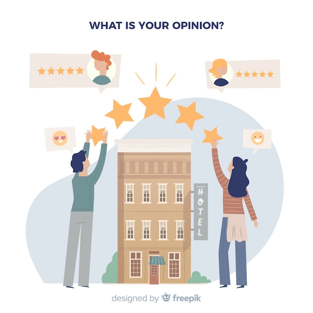 Hotel review concept Free Vector
