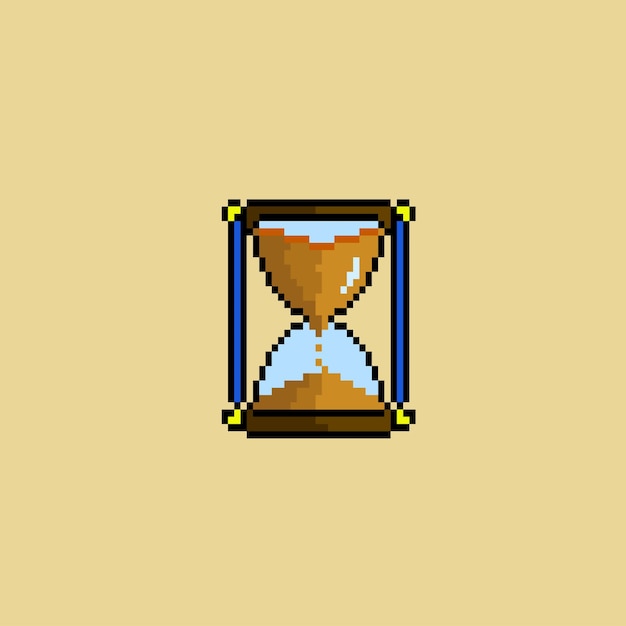 Premium Vector | Hourglass sand clock with pixel art style