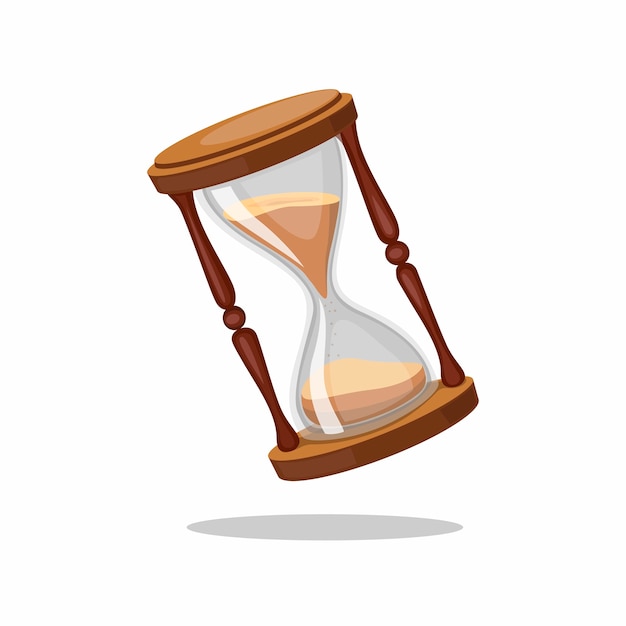 Hourglass Vintage Sand Glass Timer Symbol Concept In Cartoon