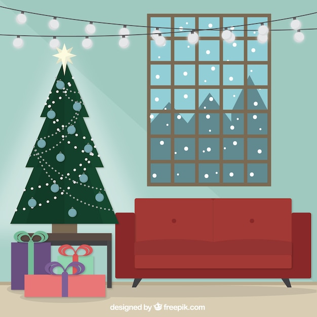 Christmas House Background Design