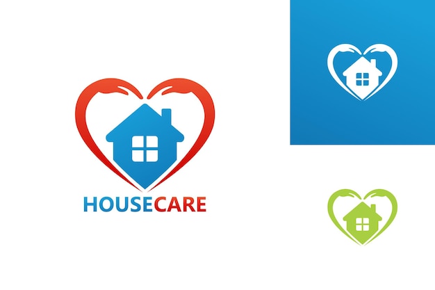 Premium Vector | House care love logo template design vector, emblem ...