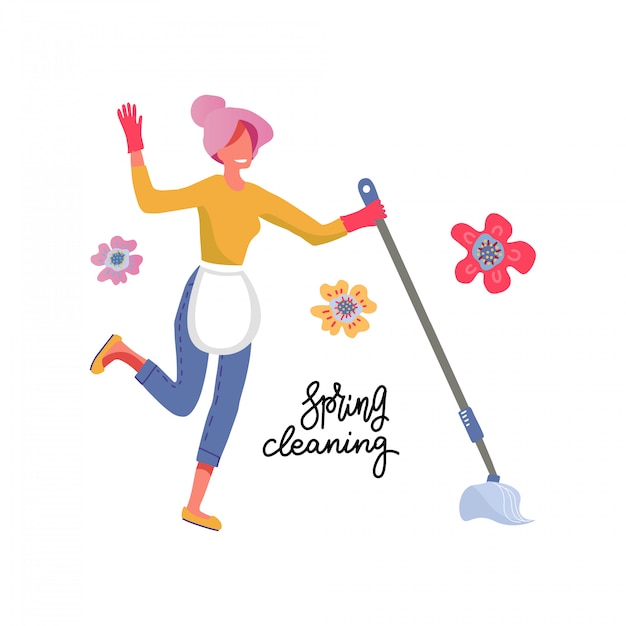 Premium Vector | House cleaning illustration