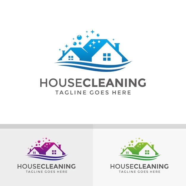 House cleaning service logo design | Premium Vector