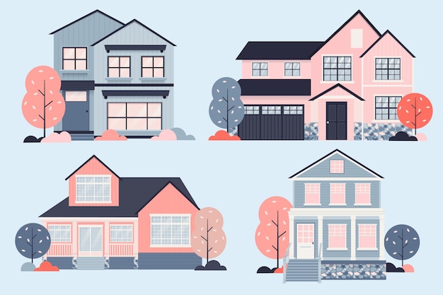 Free Vector | House collection illustration concept