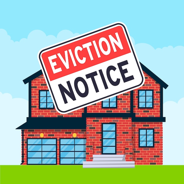 Premium Vector | House eviction notice legal document icon sign sticker ...