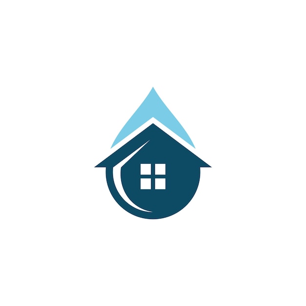 Premium Vector | House home and water drop droplet icon for plumbing ...