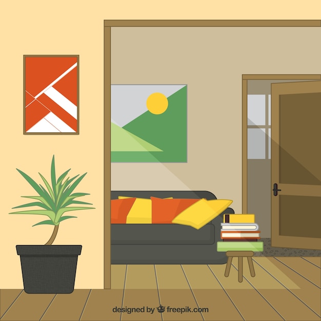 House interior with wooden floor Vector | Free Download
