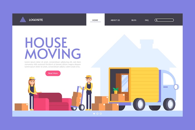 Free Vector | House moving services - landing page