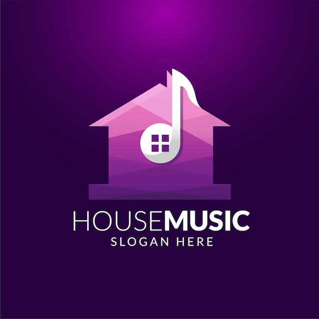 Premium Vector | House music logo template in white space