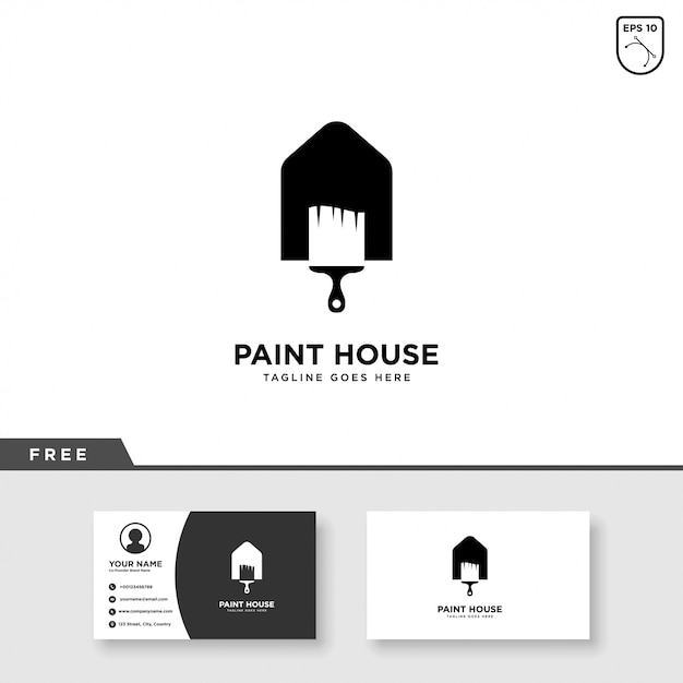 Download Free House Paint Logo And Business Card Template Premium Vector Use our free logo maker to create a logo and build your brand. Put your logo on business cards, promotional products, or your website for brand visibility.
