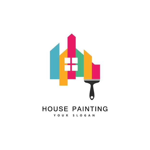 Premium Vector | House painting service, decor and repair multicolor ...