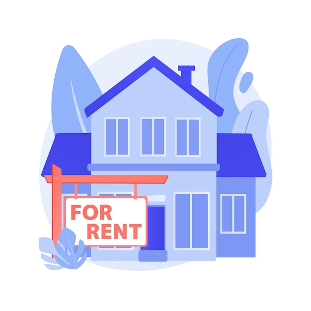 Free Vector House for rent abstract concept vector illustration. booking house online, best