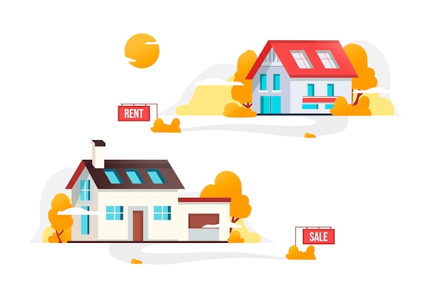 House for sale concept Free Vector
