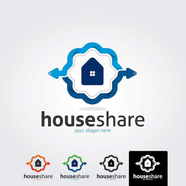 Premium Vector | House share logo template