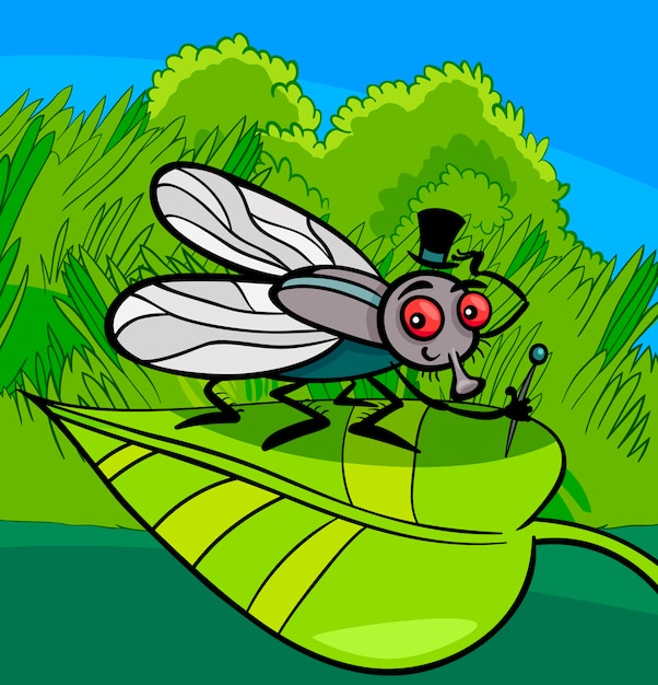 Premium Vector | Housefly insect cartoon illustration