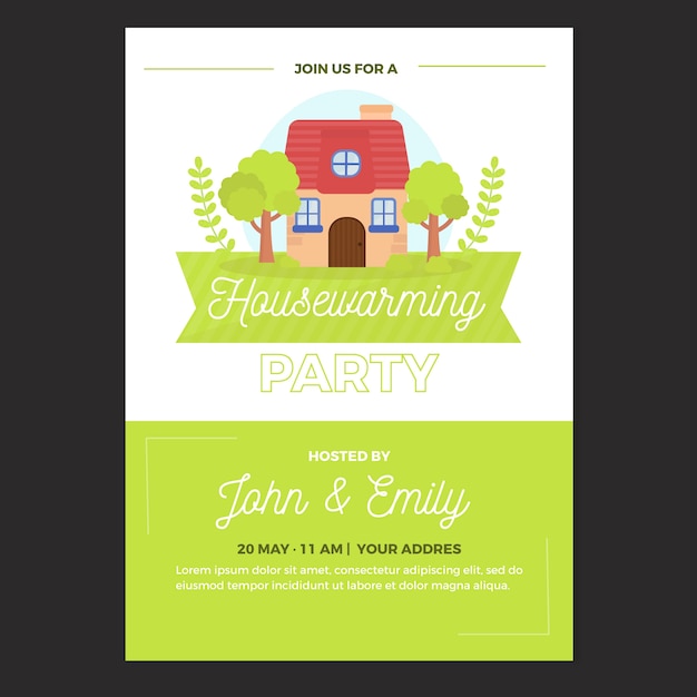 Free Vector | Housewarming party invitation template