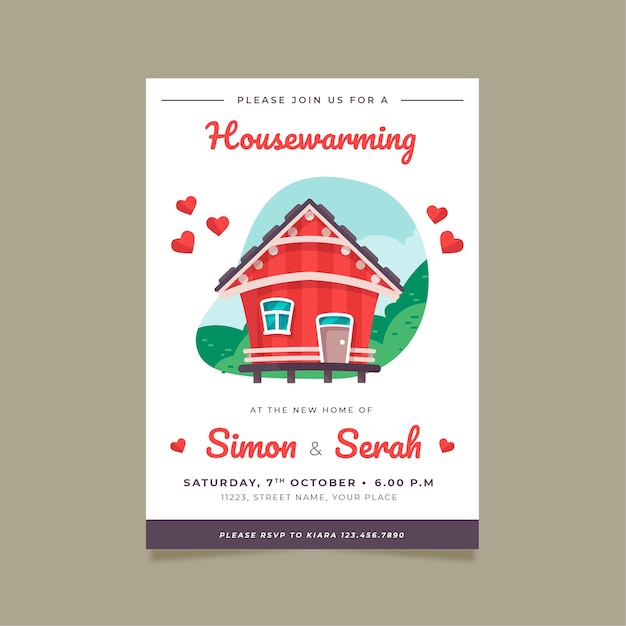 Free Vector Housewarming Party Invitation Template