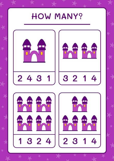 Premium Vector | How many castle, game for children. vector ...