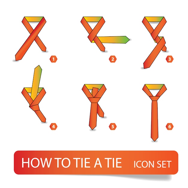 Premium Vector | How to tie a tie, instructions step by step
