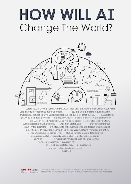 Premium Vector | How Will Artificial Intelligence Change The World Poster.