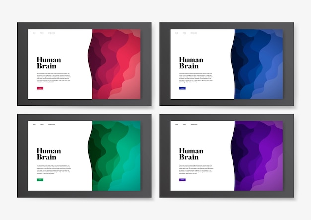 Human brain informational website graphic Free Vector