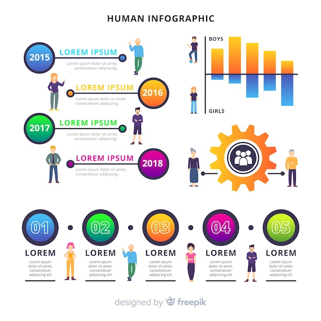Human infographic Free Vector
